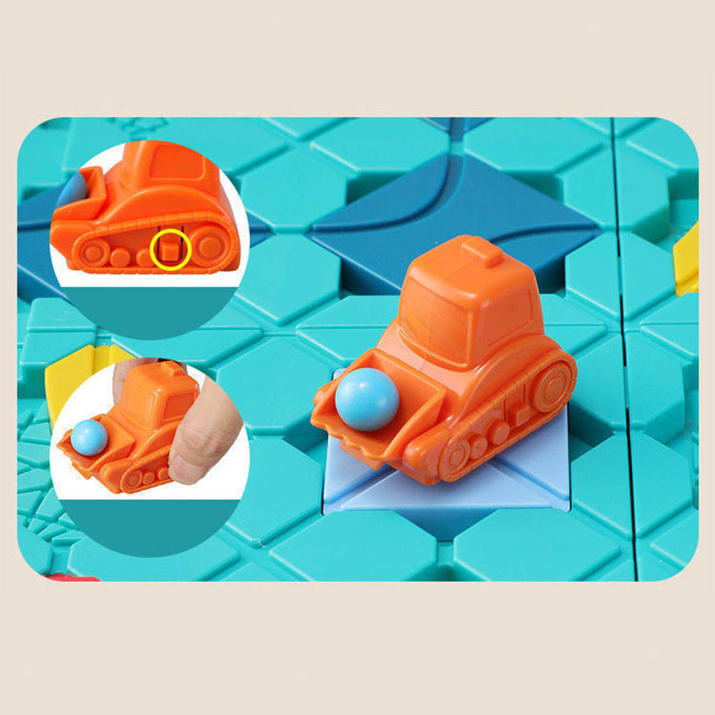 Montessori Puzzle Maze Pull Back Car Road Maze Board Game Educational Logical