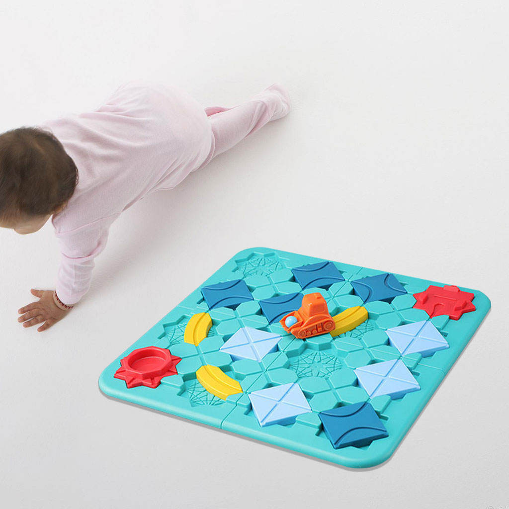 Montessori Puzzle Maze Pull Back Car Road Maze Board Game Educational Logical