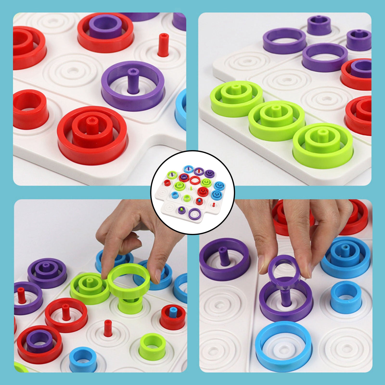 Montessori Rings Chess Puzzle Toys Parent-Child Interaction Party Game
