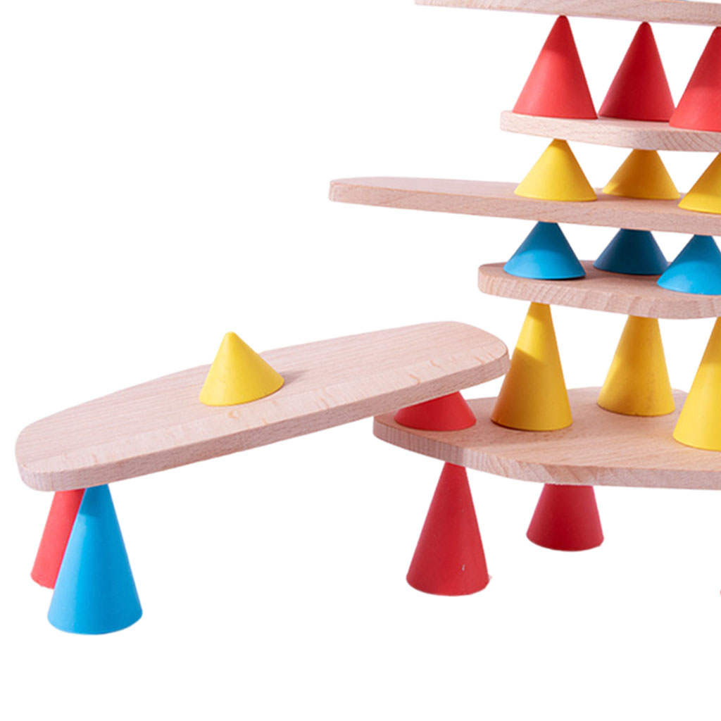 44/Set Wooden Balance Blocks Stacking Game Balancing Stacking Game for Kids