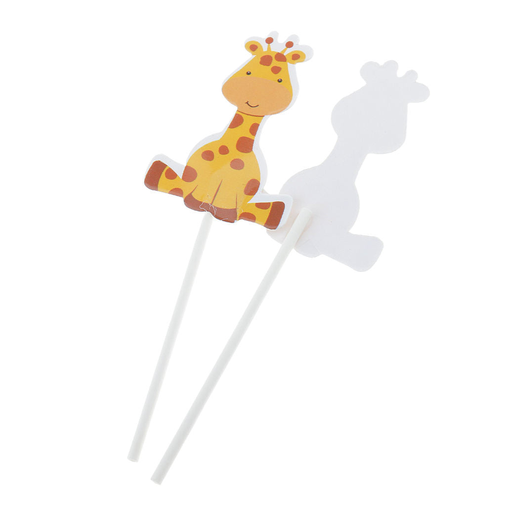 Pieces of 48 Lovely Giraffe Cake Cupcake Topper Birthday Party Baking