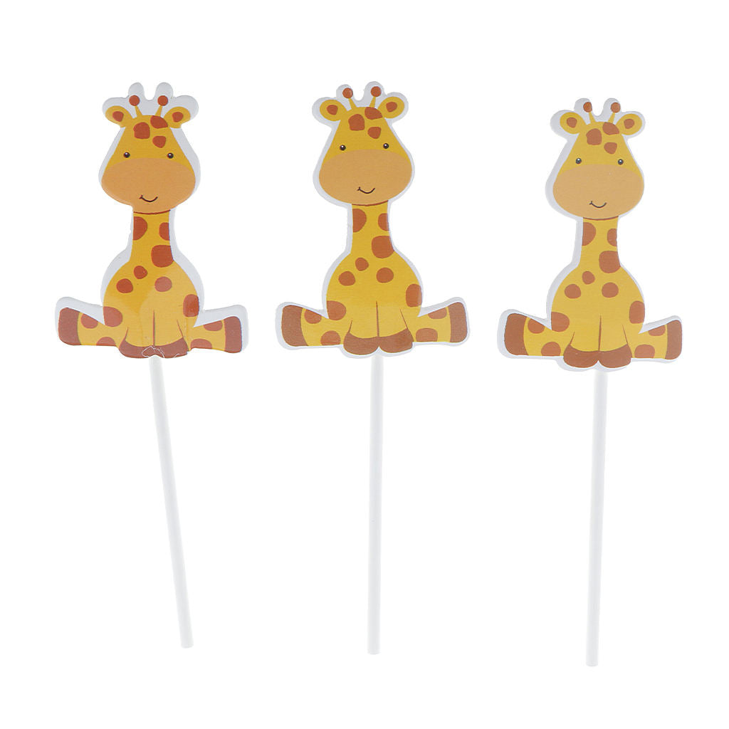 Pieces of 48 Lovely Giraffe Cake Cupcake Topper Birthday Party Baking