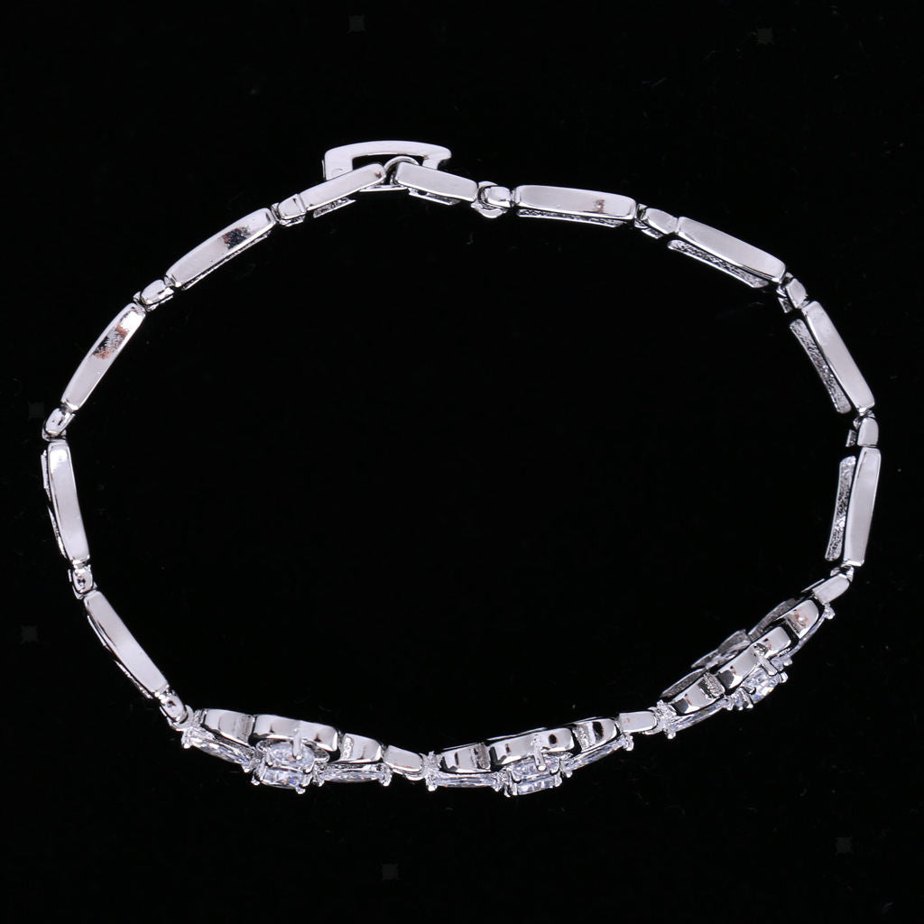 Fashion Rhinestone Zircon Floral Bracelet Wrist Chain Women Girls Jewelry