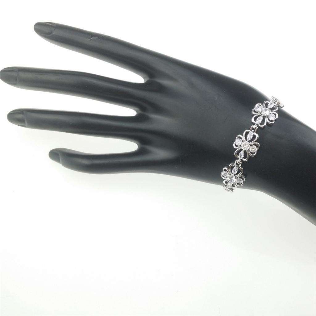 Fashion Rhinestone Zircon Floral Bracelet Wrist Chain Women Girls Jewelry