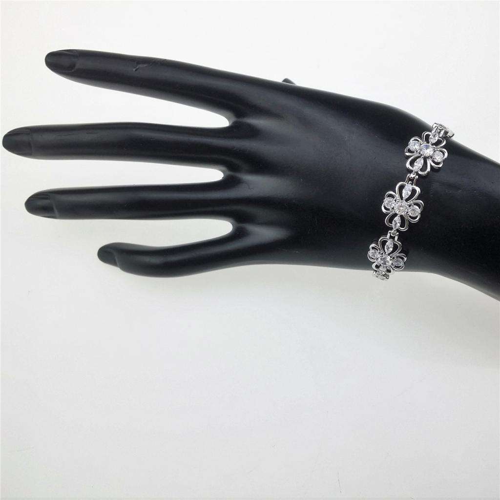 Fashion Rhinestone Zircon Floral Bracelet Wrist Chain Women Girls Jewelry