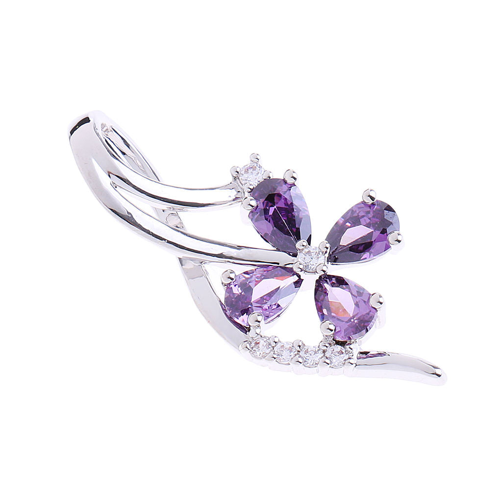Wedding Bridal Crystal Floral Pendant Girls Woman Necklace Dangle Jewelry