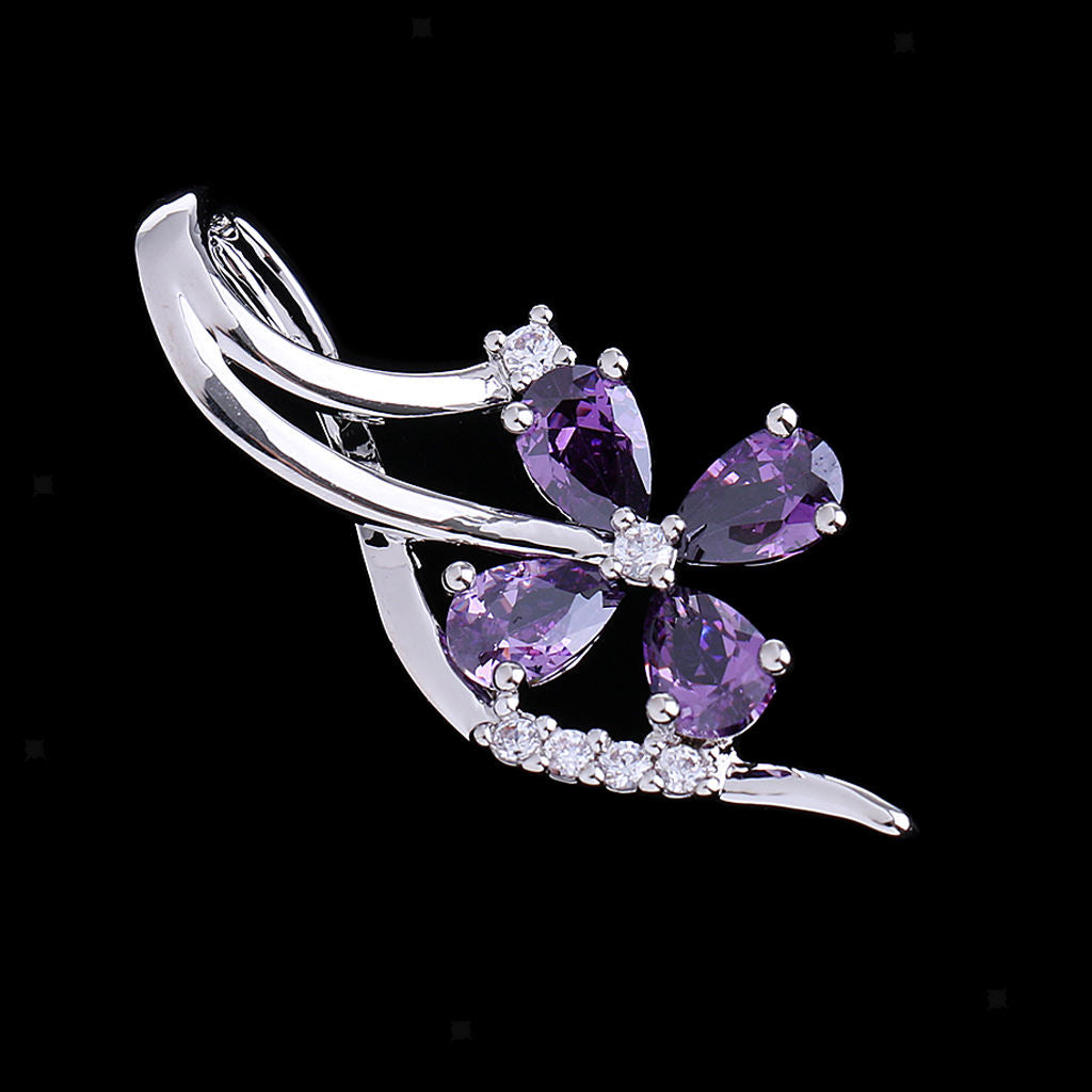 Wedding Bridal Crystal Floral Pendant Girls Woman Necklace Dangle Jewelry