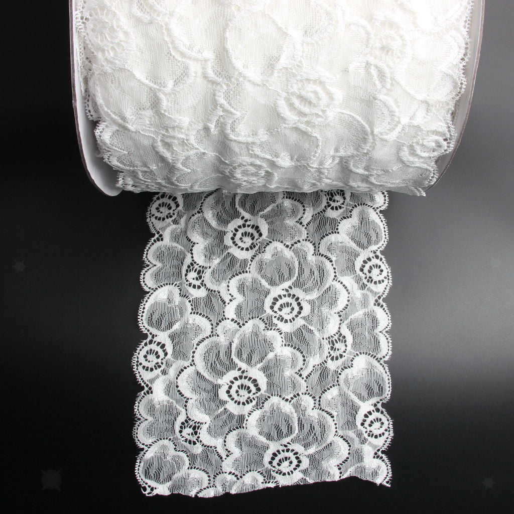 5 Yards Flower Lace Trim Ribbon Wedding Dress Sewing Headband DIY Craft 20cm