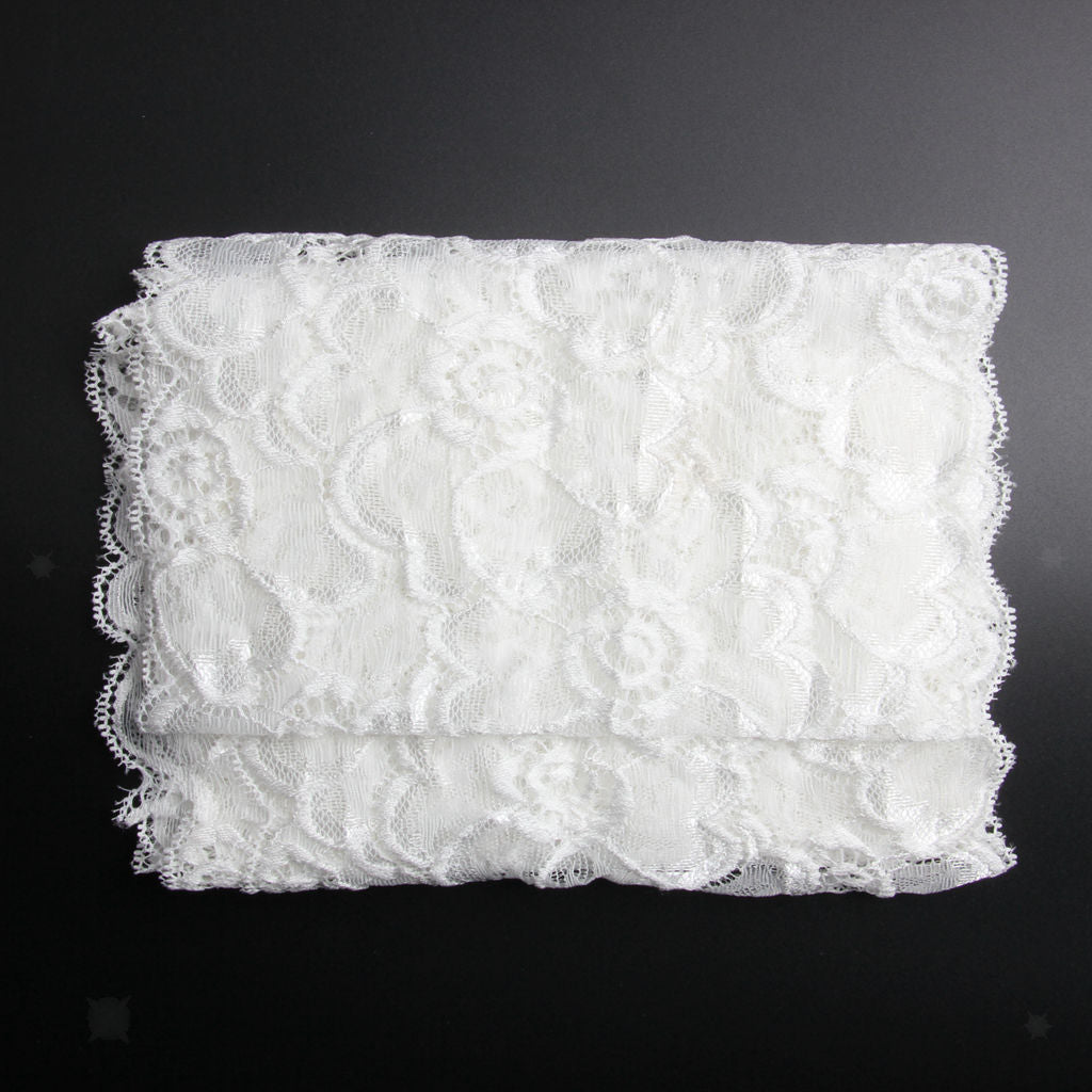 5 Yards Flower Lace Trim Ribbon Wedding Dress Sewing Headband DIY Craft 20cm