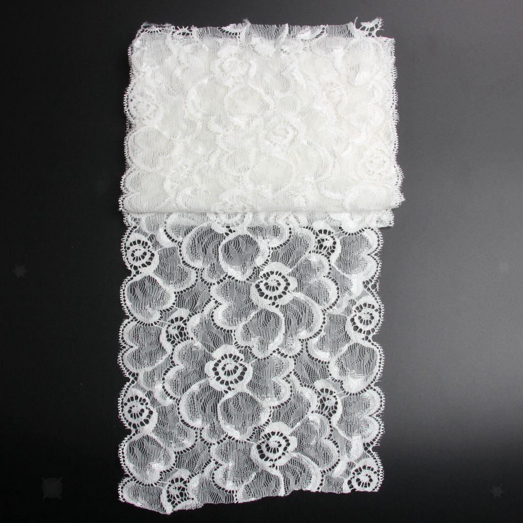 5 Yards Flower Lace Trim Ribbon Wedding Dress Sewing Headband DIY Craft 20cm