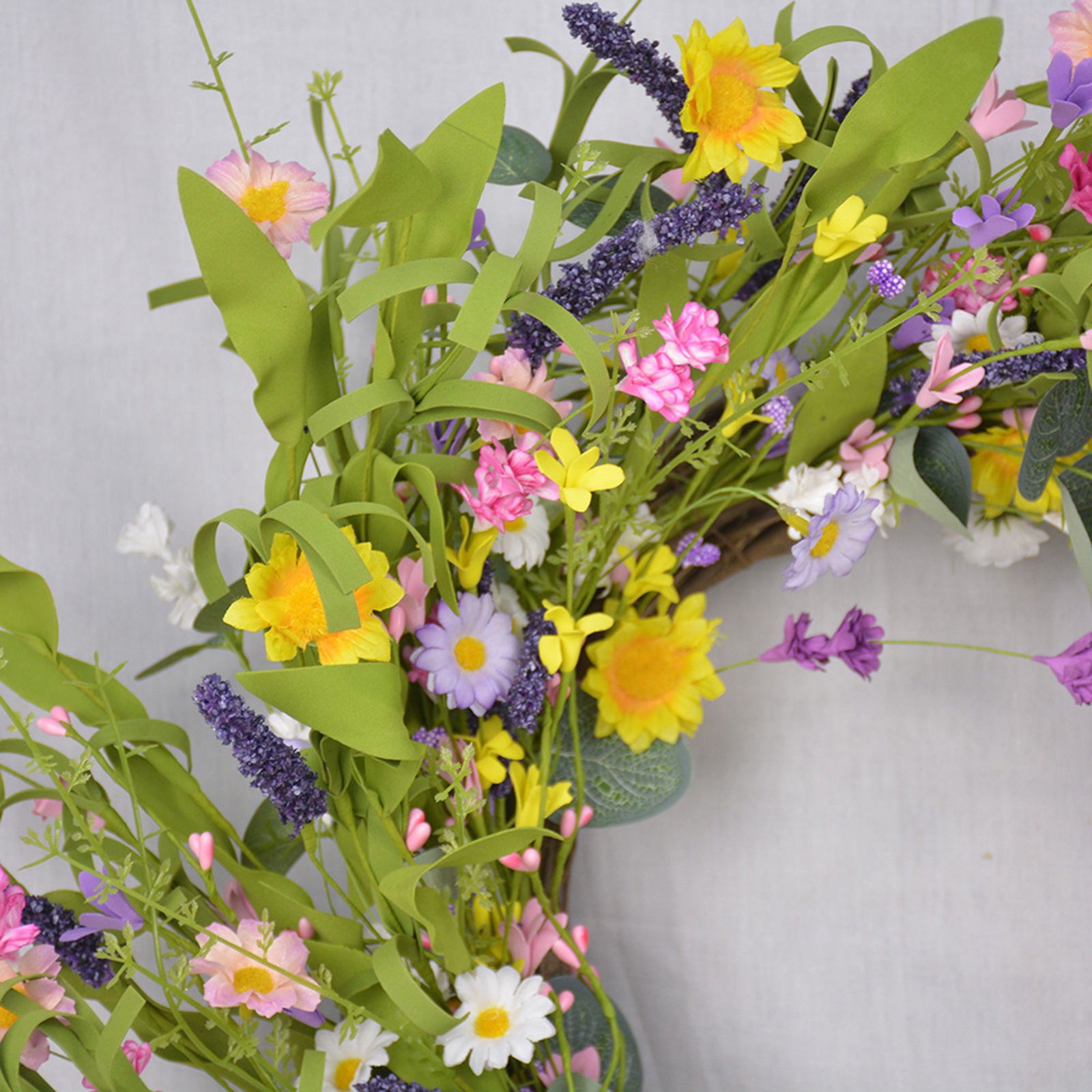 Flower Wreath Handmade Front Door Garland Green Leaves Wedding Decoration
