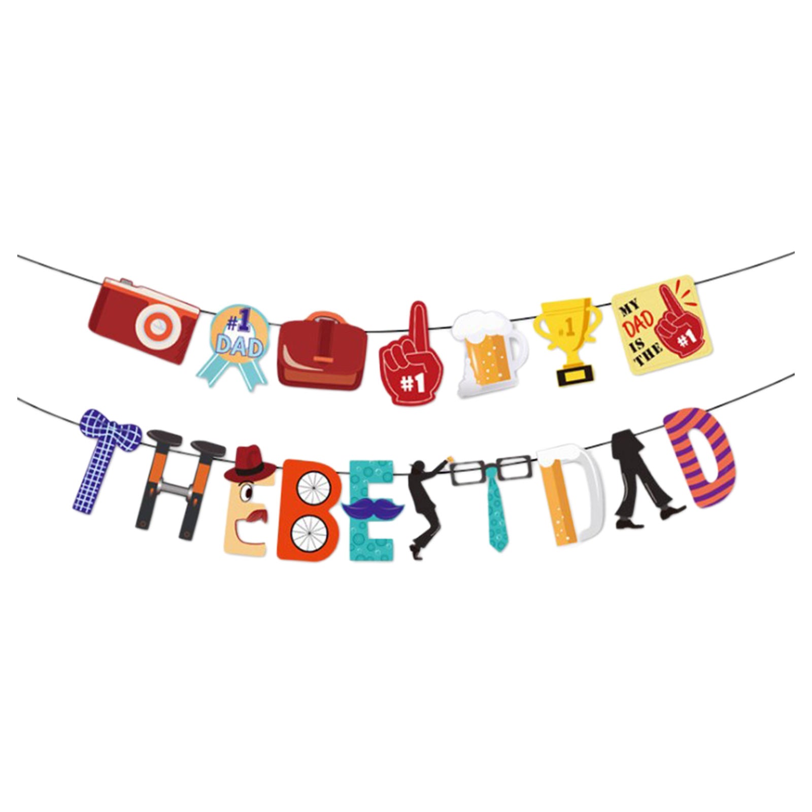Father's Day Banner Holiday Festival Retirement Party Decor Wall Hanging