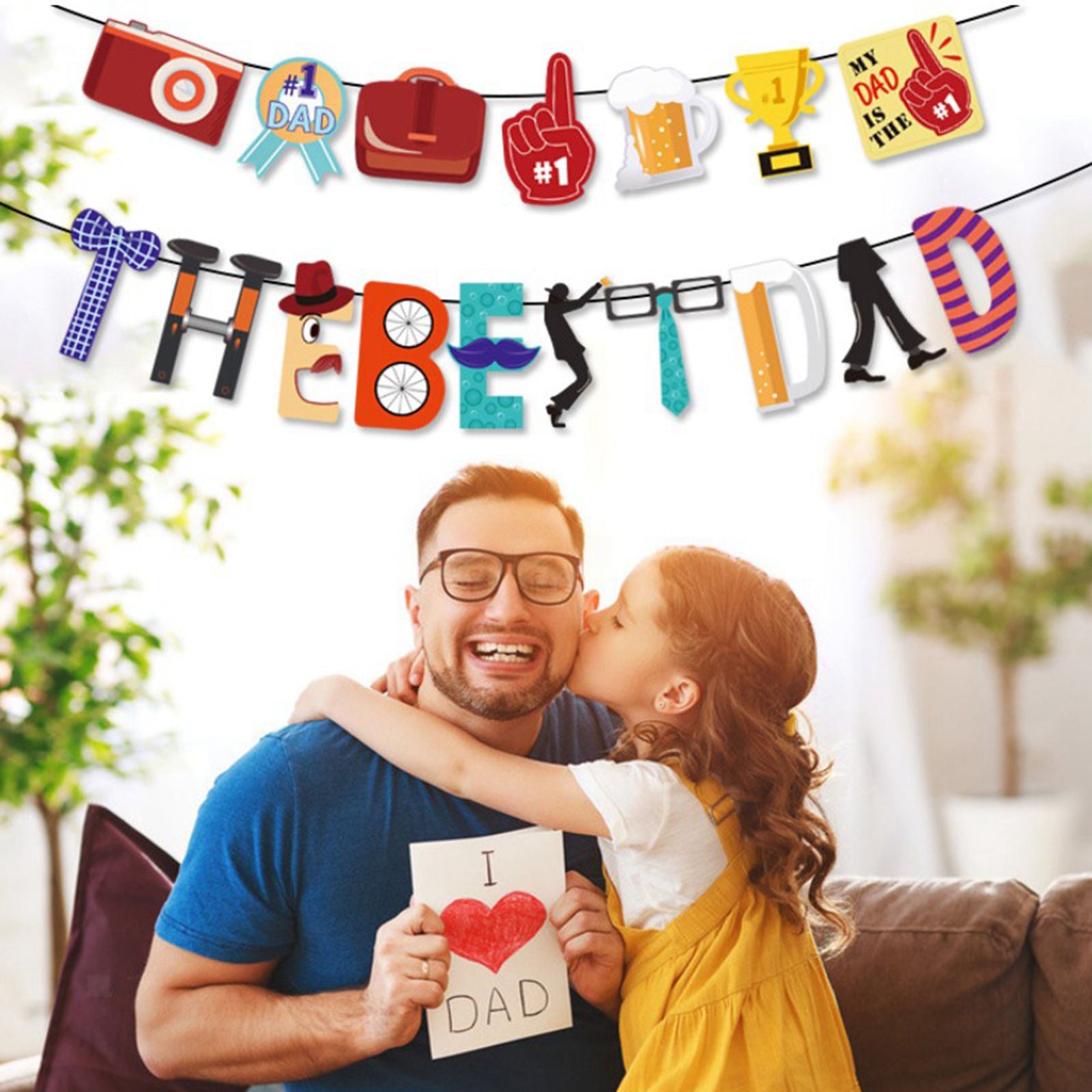 Father's Day Banner Holiday Festival Retirement Party Decor Wall Hanging