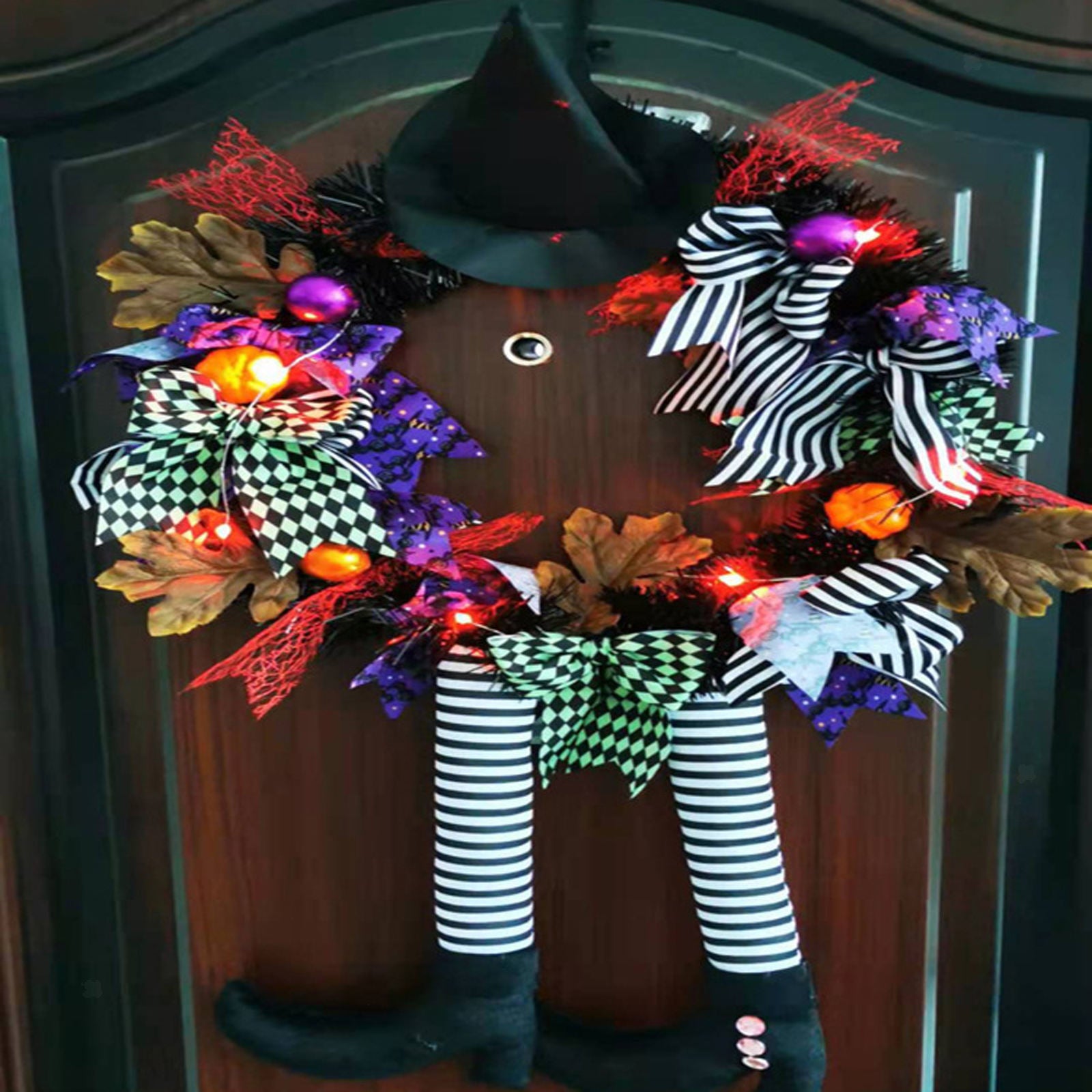 2021Halloween Decorative Wreath Witch Decoration for Door