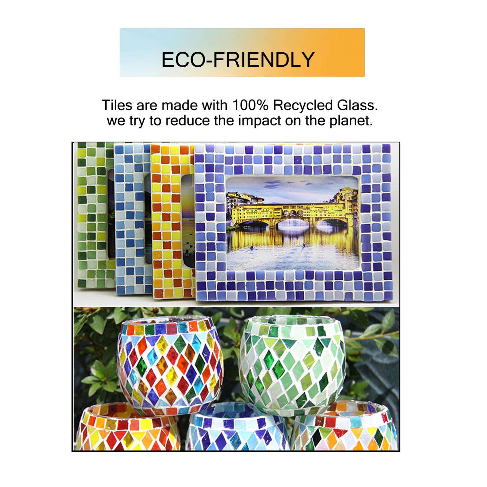 70pcs Mini Transparant Glass Mosaic Tiles in Puzzle Glass Pebbbles Decor