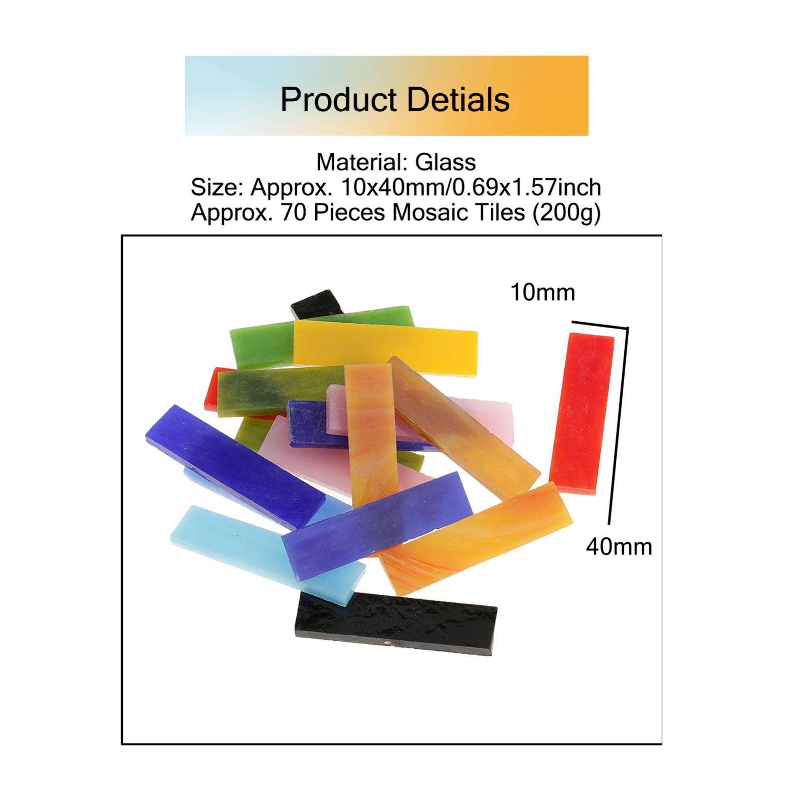 70pcs Mini Transparant Glass Mosaic Tiles in Puzzle Glass Pebbbles Decor