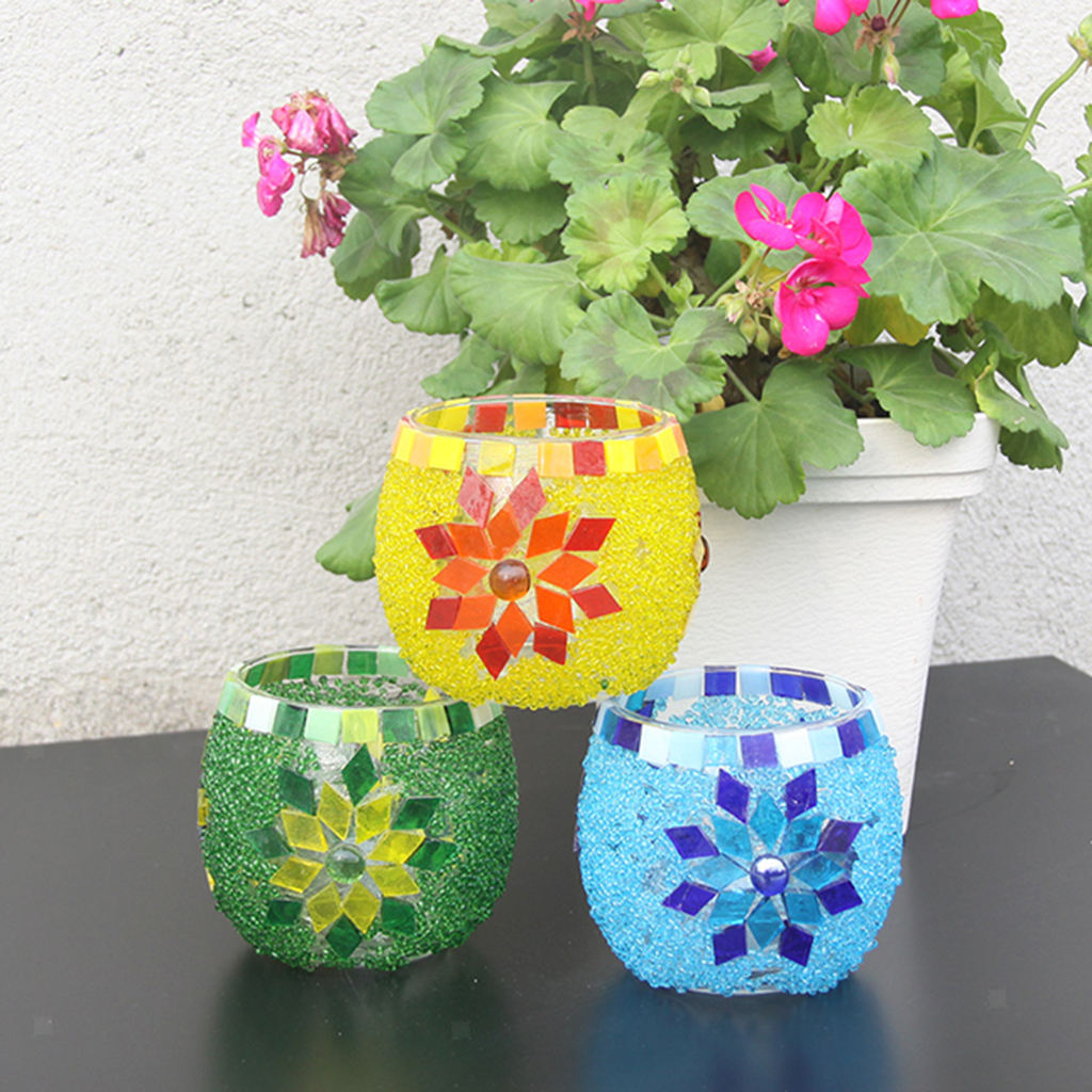 300pcs Assorted Color Rhombus Glass Mosaic Tiles Pieces Craft Supplies 12mm