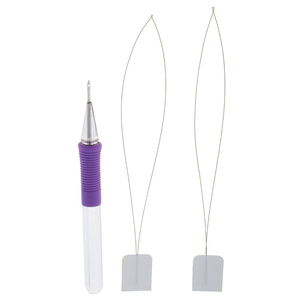 Embroidery sewing punch needle with needle threader DIY knitting sewing tool
