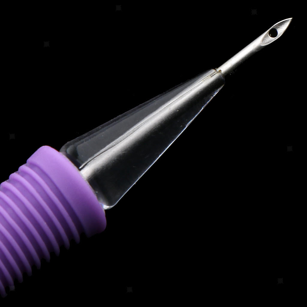 Embroidery sewing punch needle with needle threader DIY knitting sewing tool