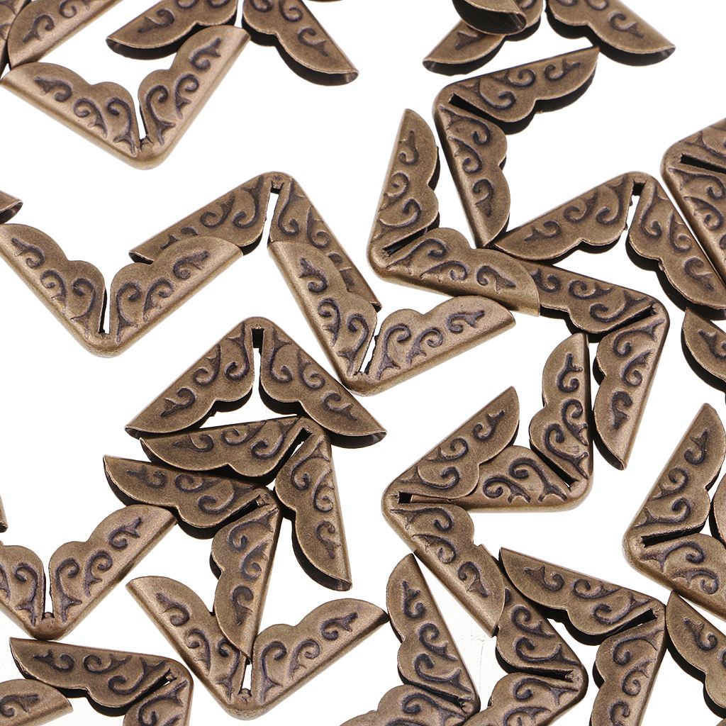 50x Metal Book Scrapbooking Photo Album Menu Folder Corner Protector Bronze