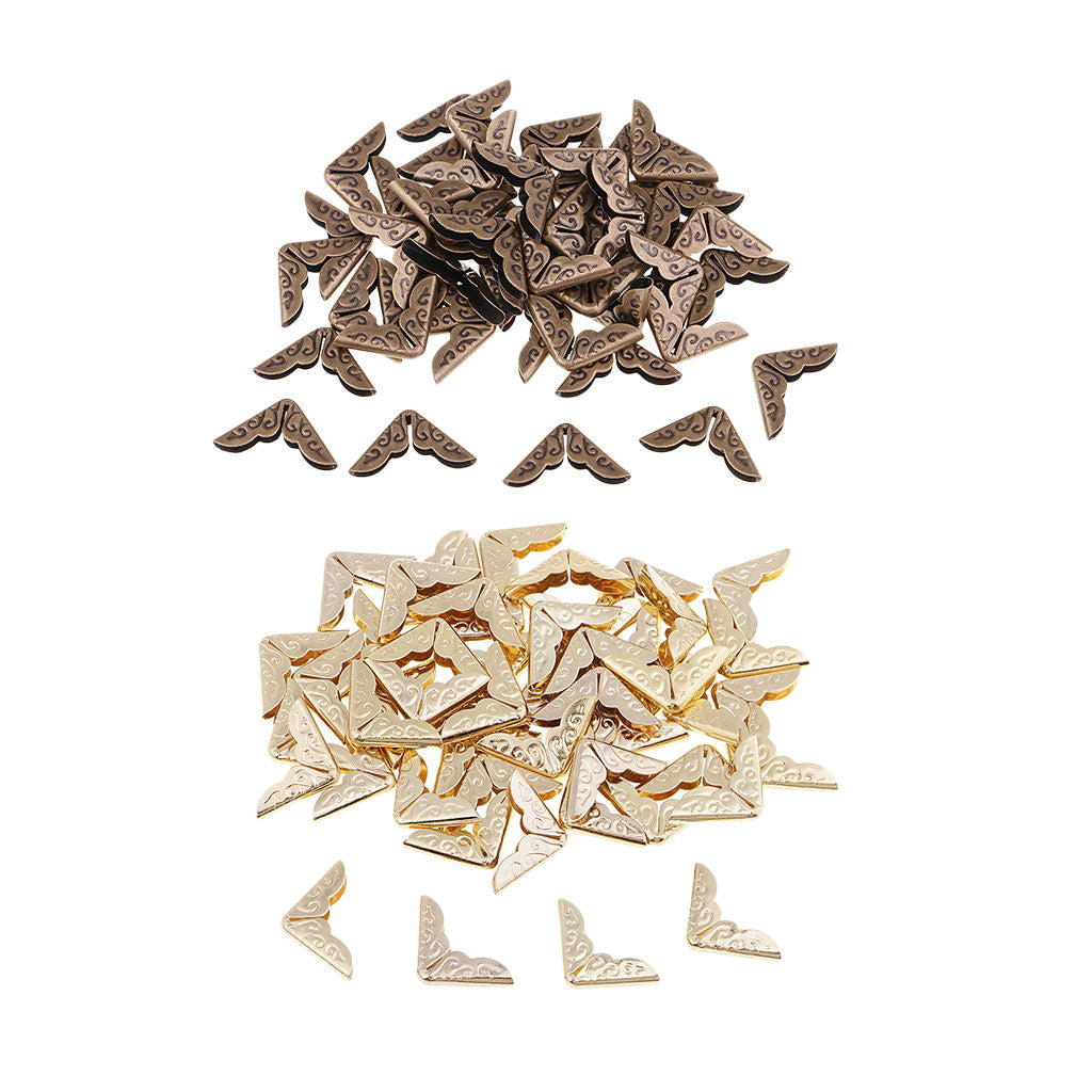 50x Metal Book Scrapbooking Photo Album Menu Folder Corner Protector Bronze