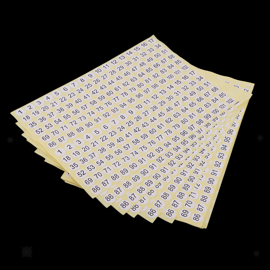 15 Part Numbered Stickers, Inventory Management, Home And In-Home Organization