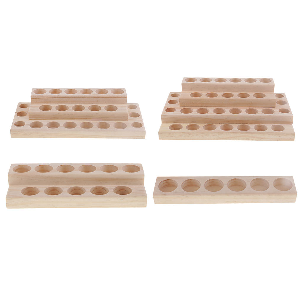 5x Wood Essential Oil Display Stand Rack Organizer Shelf Can Hold 6 Bottles