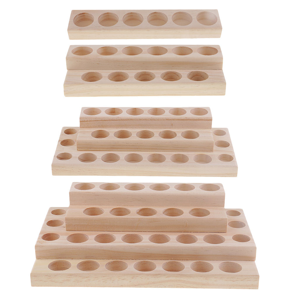 5x Wood Essential Oil Display Stand Rack Organizer Shelf Can Hold 6 Bottles