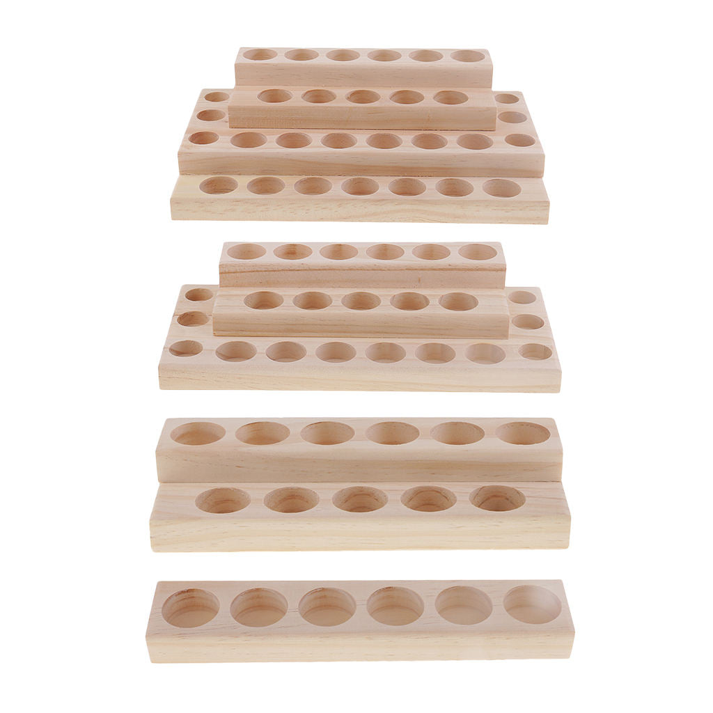 5x Wood Essential Oil Display Stand Rack Organizer Shelf Can Hold 6 Bottles