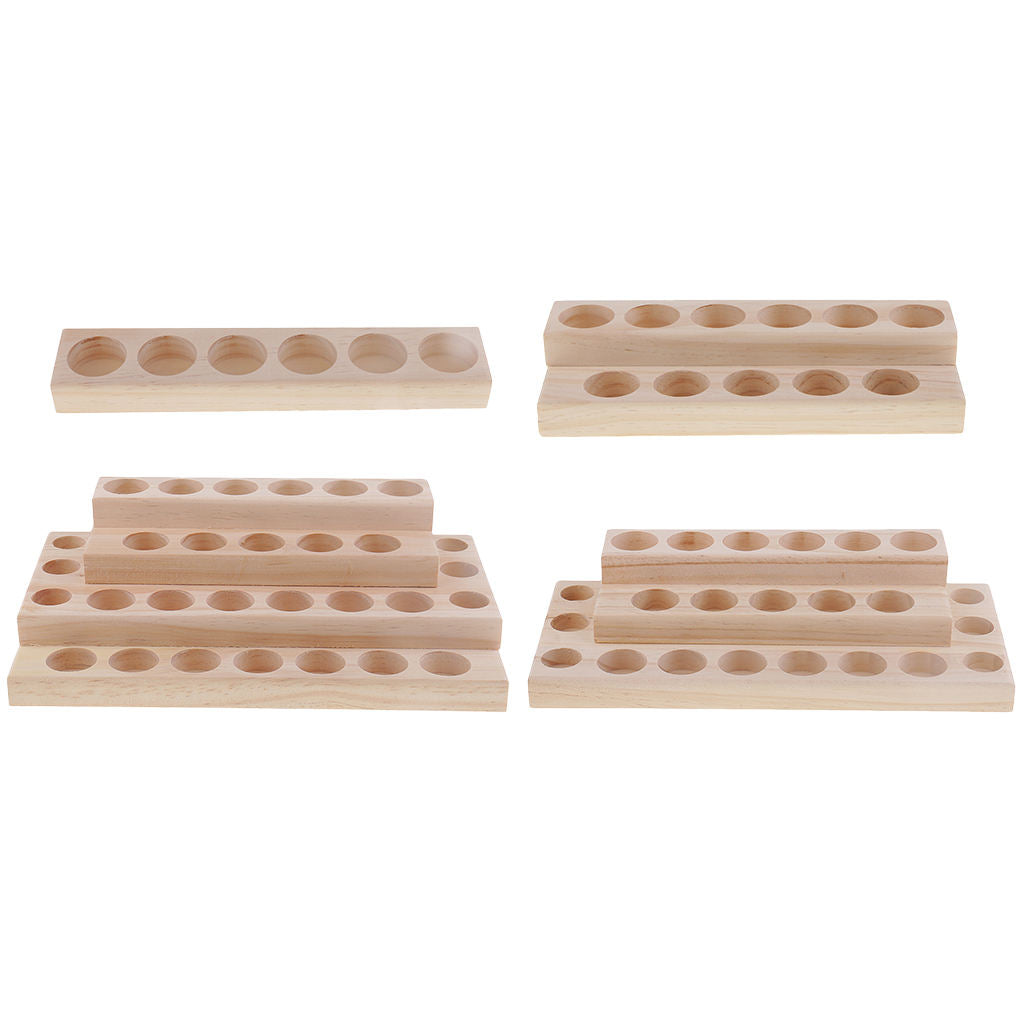 5x Wood Essential Oil Display Stand Rack Organizer Shelf Can Hold 6 Bottles