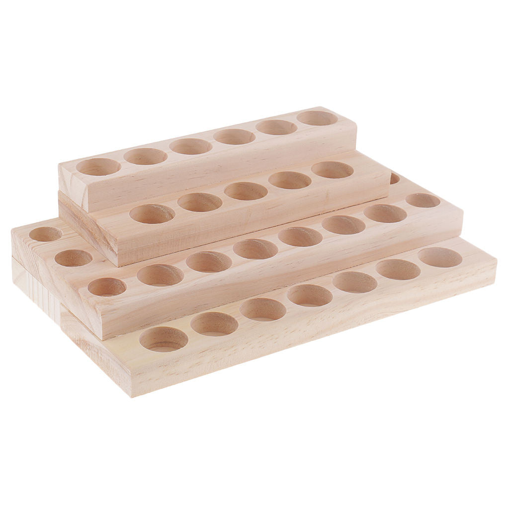 2X Wooden Essential Oil Display Stand Rack Organizer Can Hold 30 Bottle