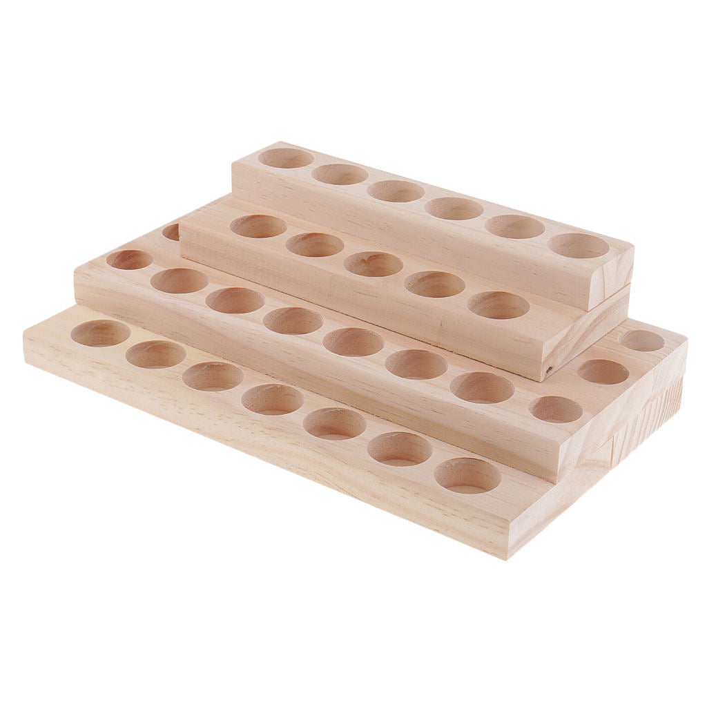2X Wooden Essential Oil Display Stand Rack Organizer Can Hold 30 Bottle