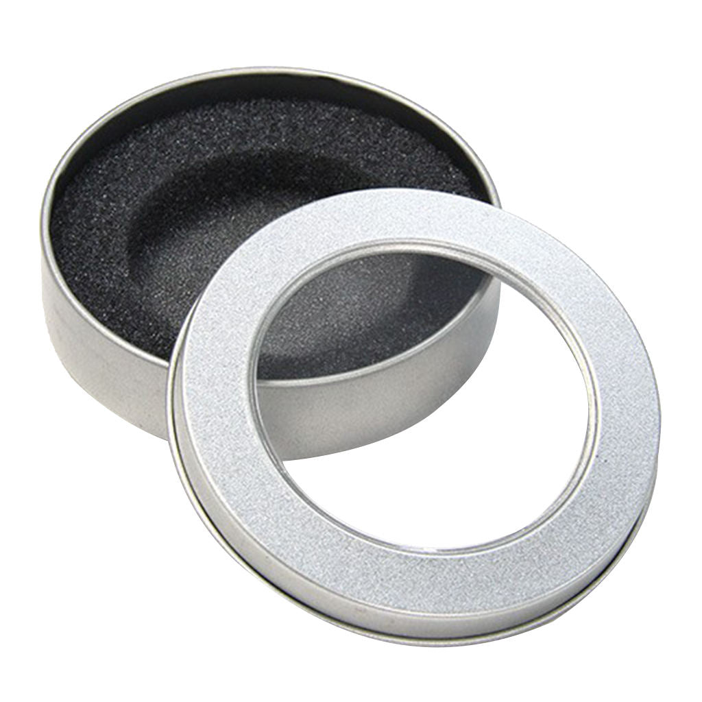 Clear Top Metal Tin Can Empty Storage Case for Crafts Gift Treasures Candies
