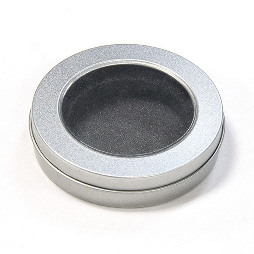 Clear Top Metal Tin Can Empty Storage Case for Crafts Gift Treasures Candies