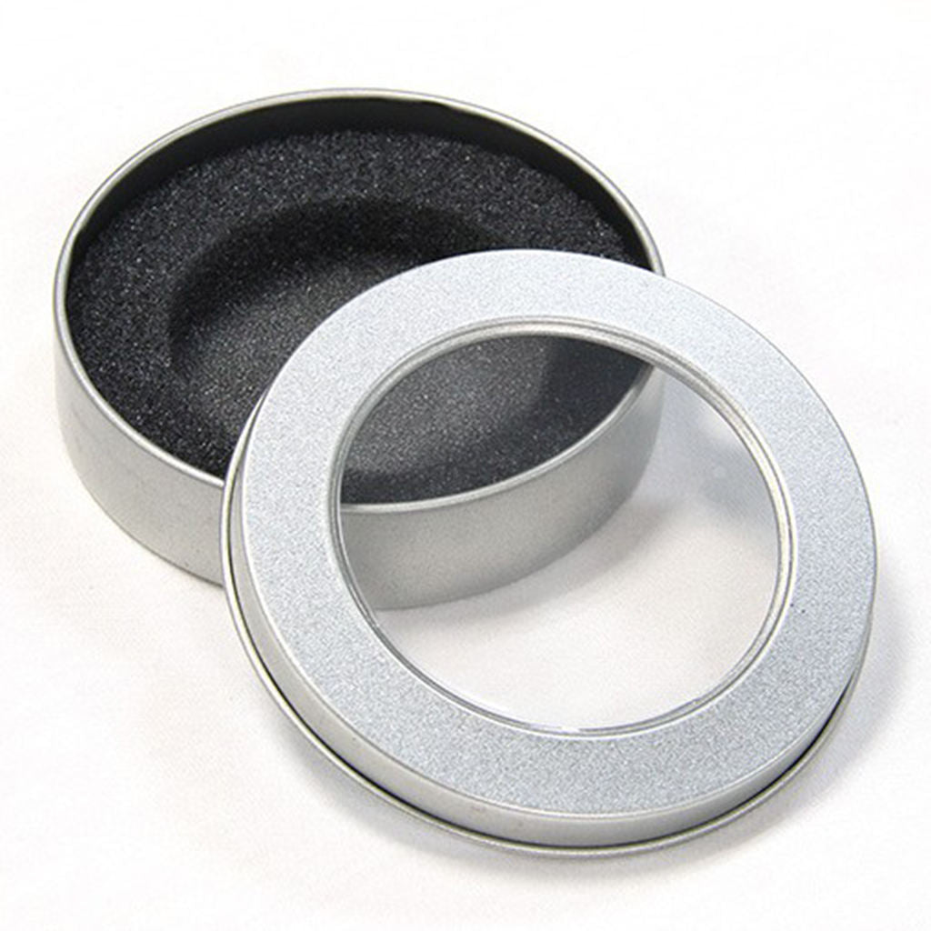 Clear Top Metal Tin Can Empty Storage Case for Crafts Gift Treasures Candies
