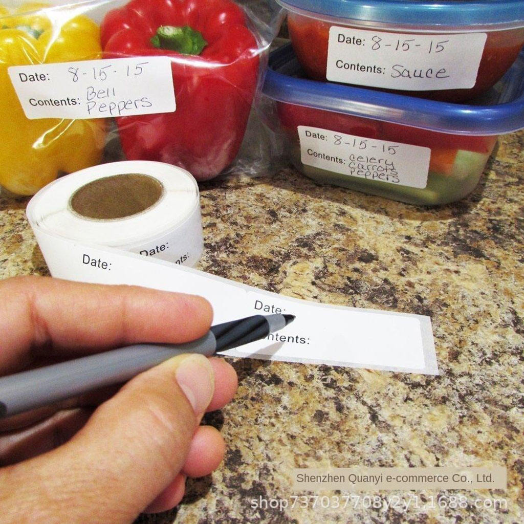 2 Rolls Dissolvable Food Storage Labels Adhesive Stickers 125 Label Per Roll