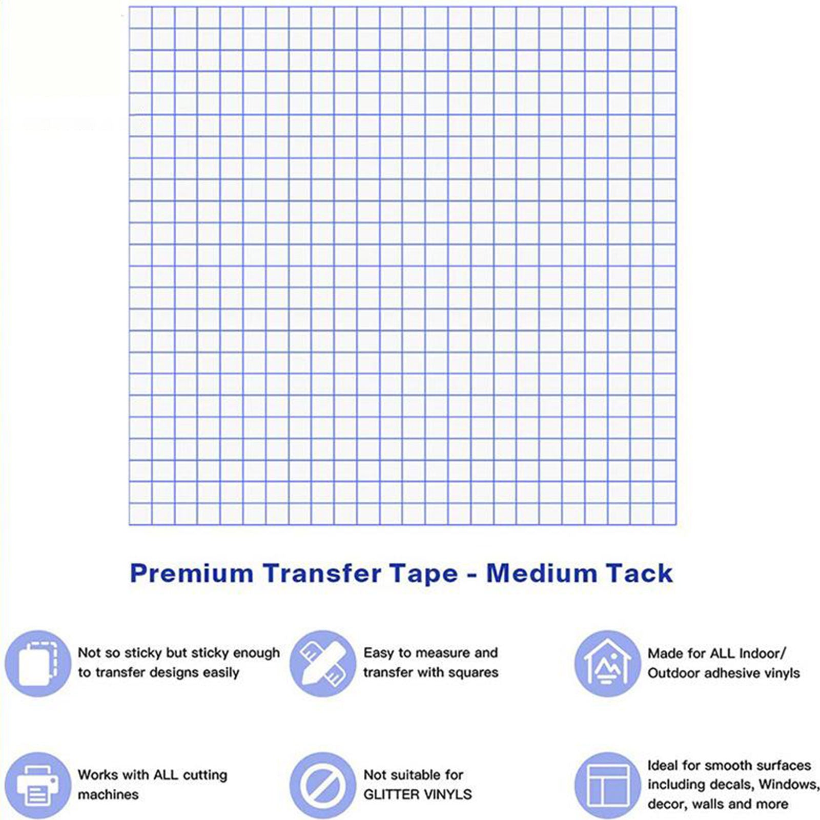 Vinyl Transfer Tape Roll (12'' x 3.28ft) - Craft Application Paper