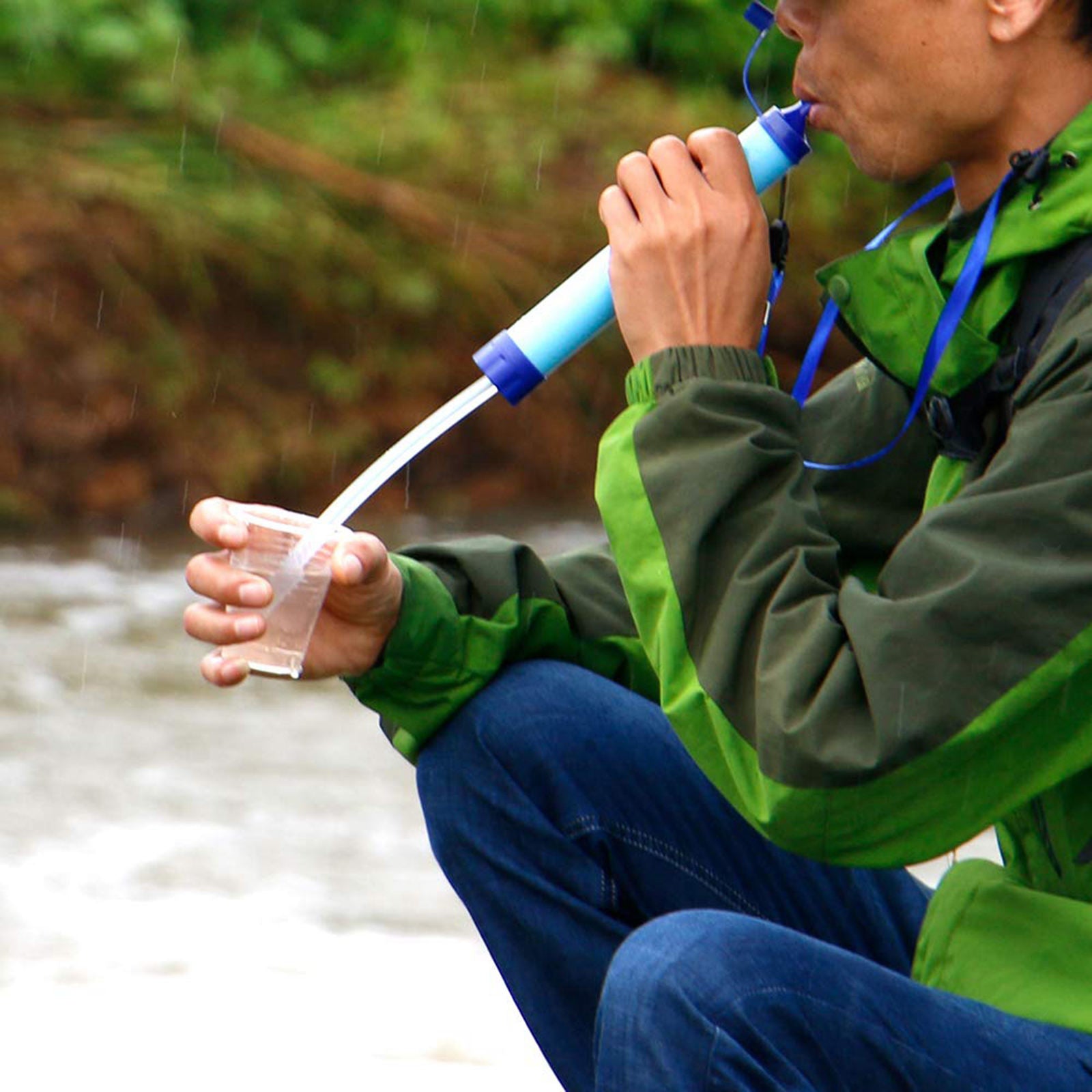 Portable Personal Water Straw Filter Cleaner Outdoor Camping Hiking Tool