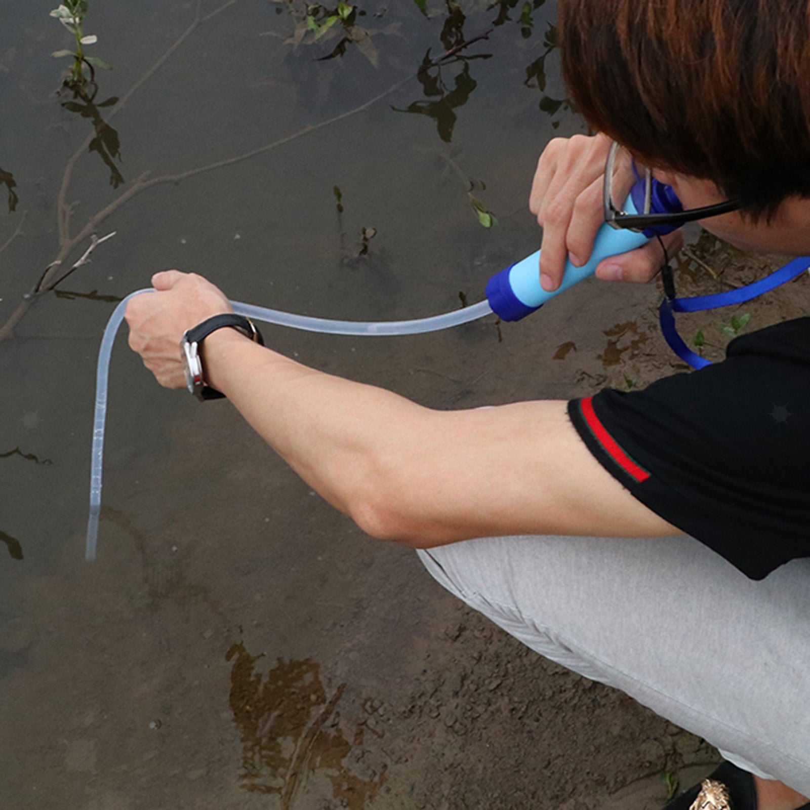 Portable Personal Water Straw Filter Cleaner Outdoor Camping Hiking Tool