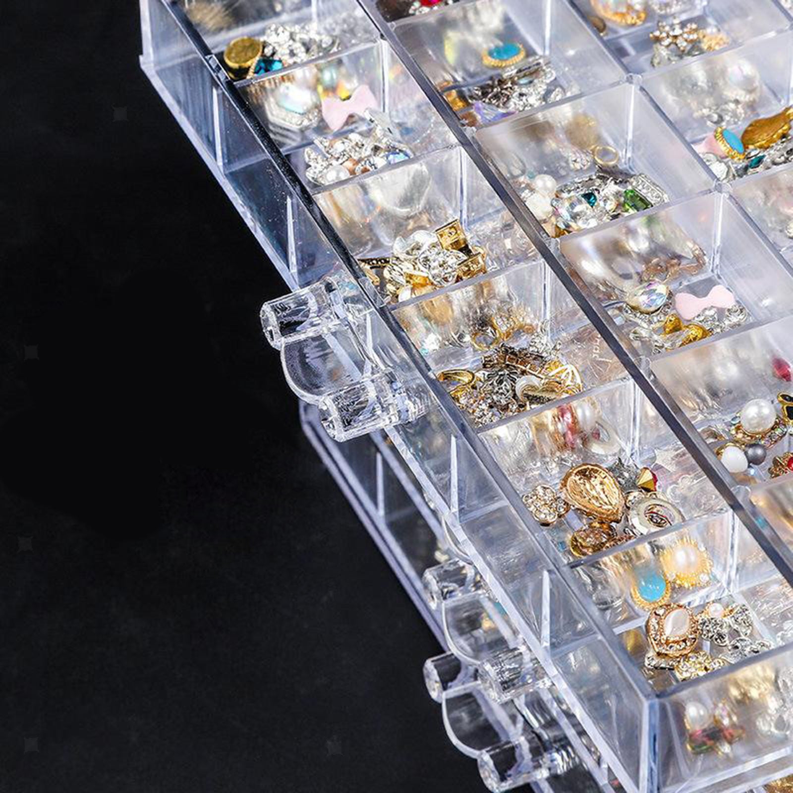 Diamond Embroidery Box, 120 Grids Acrylic Bead Storage Case Container Diamond