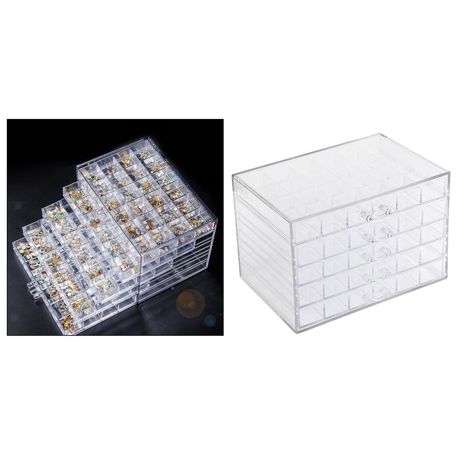 Diamond Embroidery Box, 120 Grids Acrylic Bead Storage Case Container Diamond