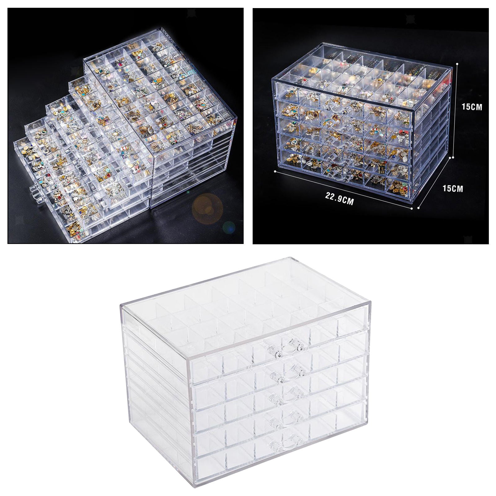 Diamond Embroidery Box, 120 Grids Acrylic Bead Storage Case Container Diamond