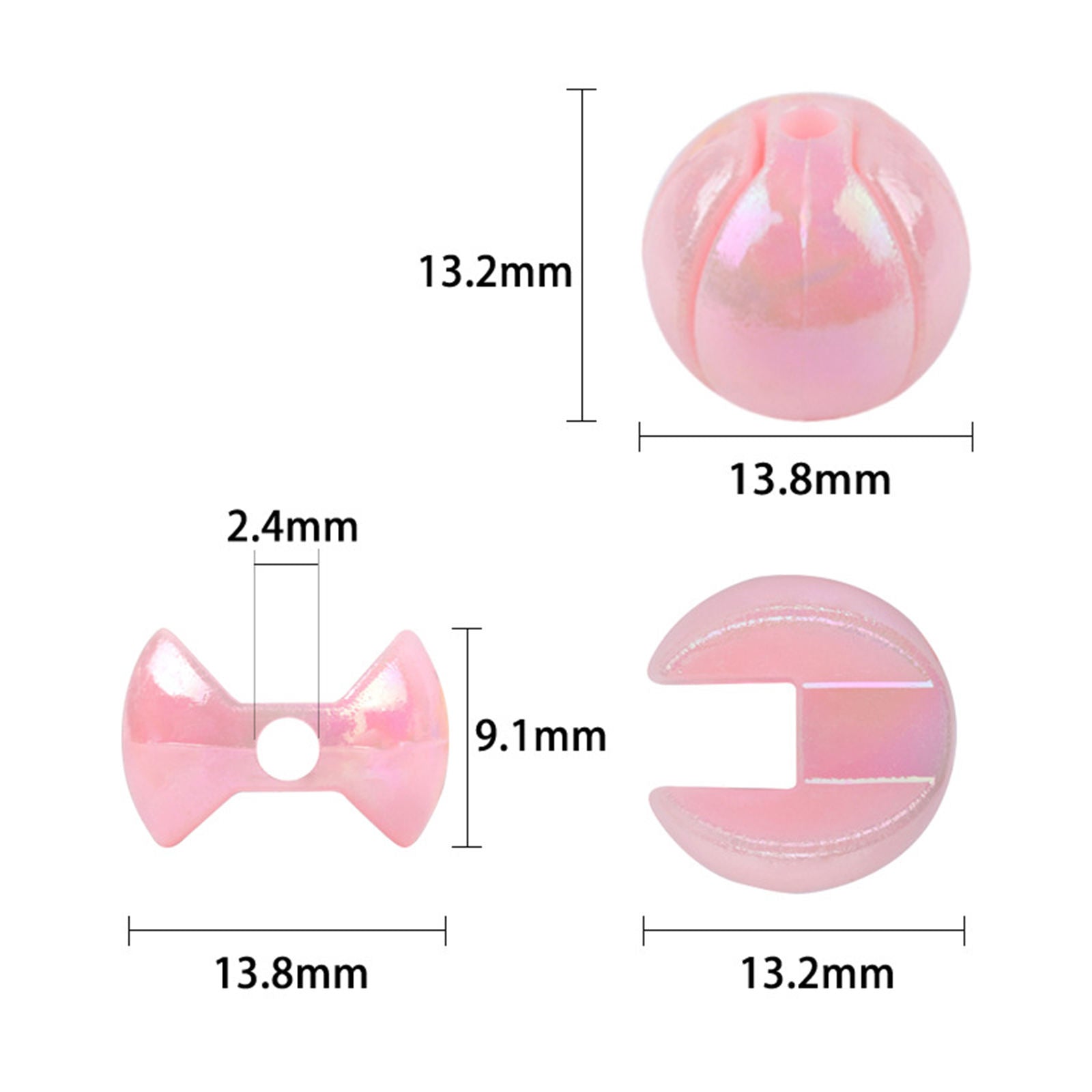 200Pcs Craft Loose Bead 2.4mm Holes Necklace Bracelet Charms Jewellery