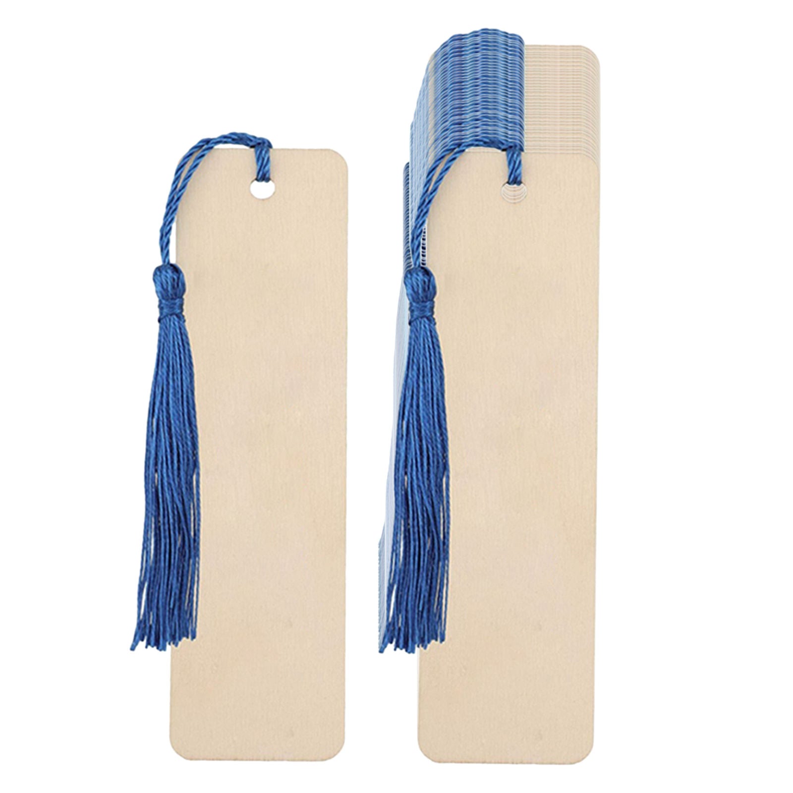 Wood Blank Bookmarks Tassels Hanging Tag with Holes DIY for Book Lover