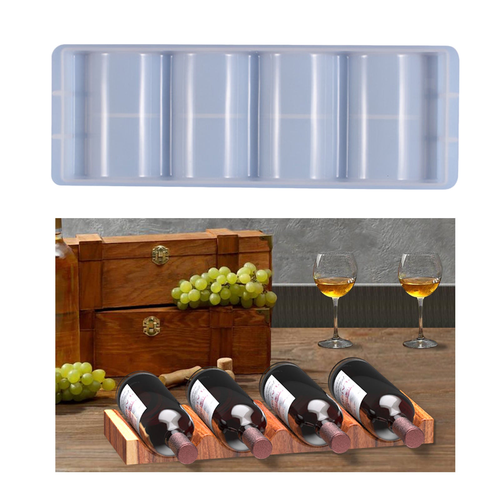 DIY Silicone Wine Bottle Holder Mold Rack Storage Storage Clay Mold Mould