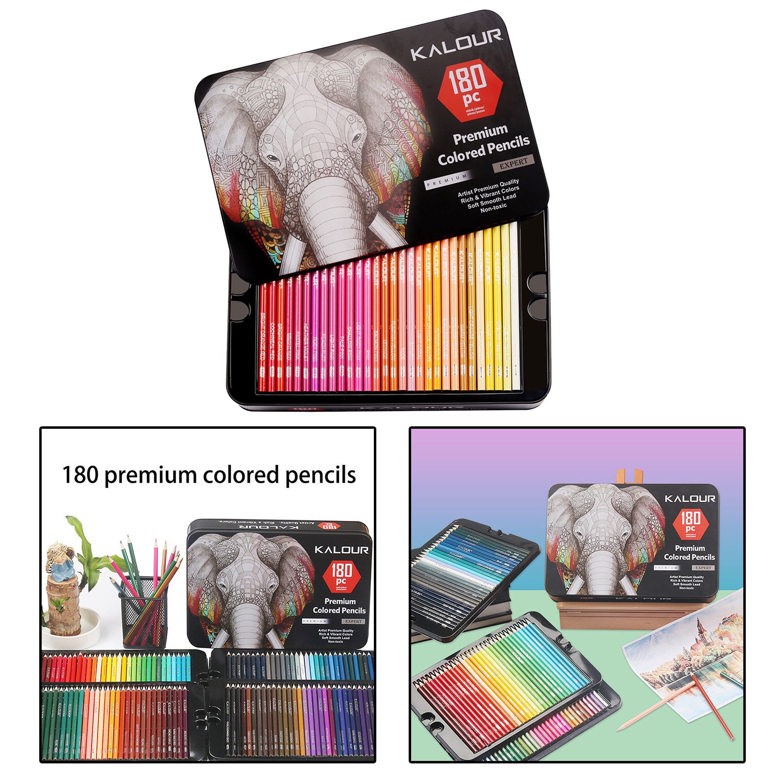 Coloring Pencils Pack of Assorted Colors for Sketching Drawing 180 Colored