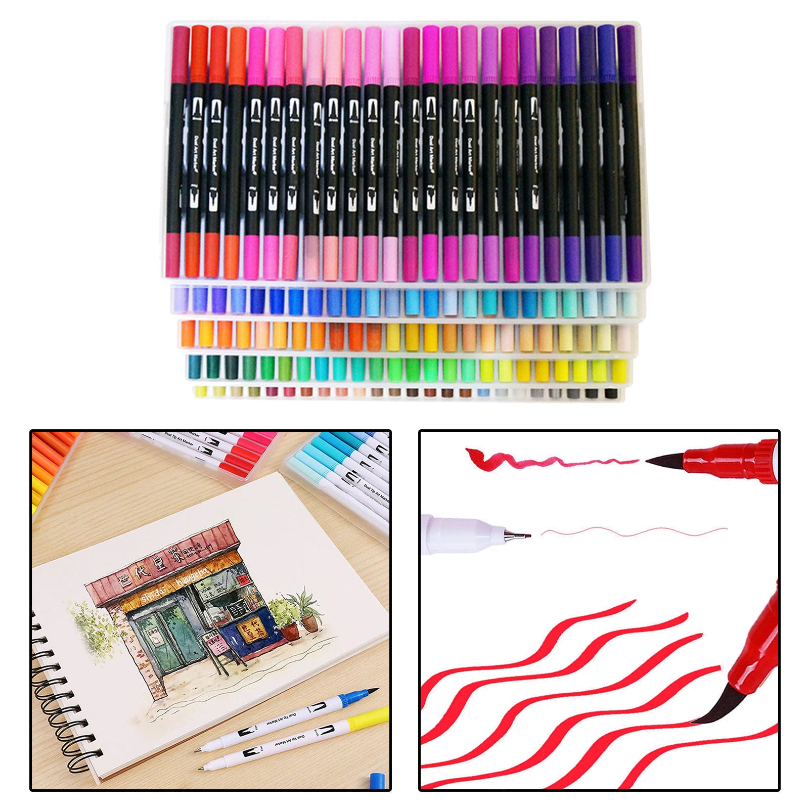 120 Colors Paint Brush Pens Art Marker Pen Kids Coloring Drawing Journaling