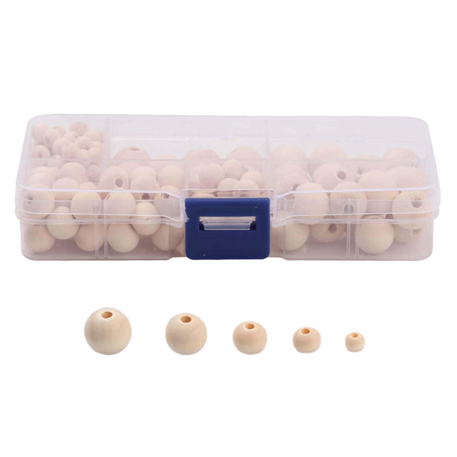Loose Wooden Beads DIY Craft 14/12/10/6/8mm Bead Crafting with Storage Case