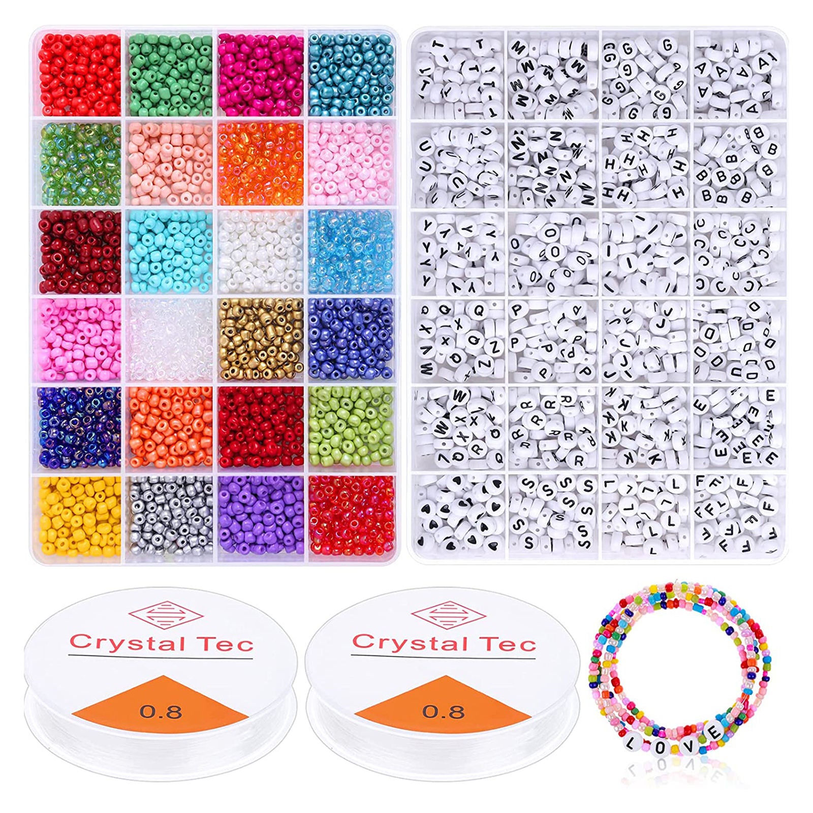 4000x 4000Pcs Craft Bead Set Plastic for Jewelry Making DIY Girlfriend Kids
