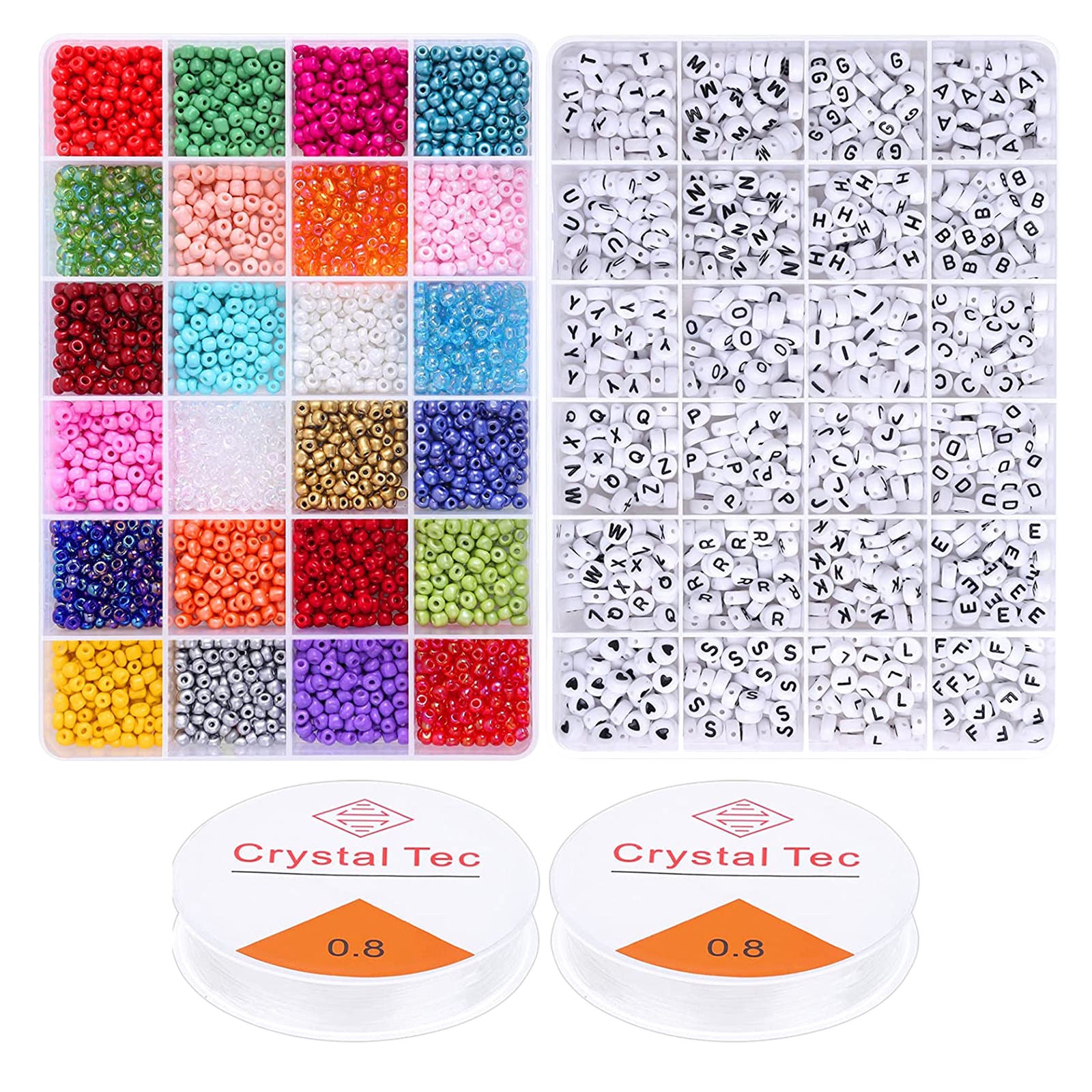 4000x 4000Pcs Craft Bead Set Plastic for Jewelry Making DIY Girlfriend Kids